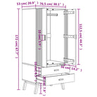 Houten kast met massief grenenhout en groot vak met houten poten - Kledingkasten