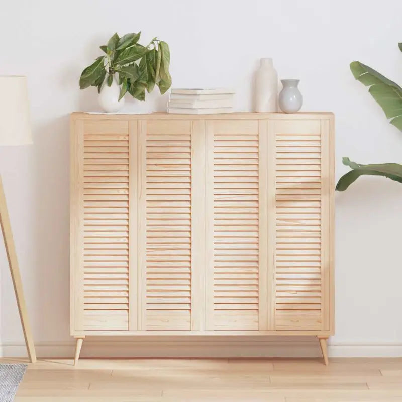 Houten kastdeuren van massief grenenhout met lamellen voor luchtcirculatie - Naturel / 99 x 29.5 cm / 4 - Kastdeuren