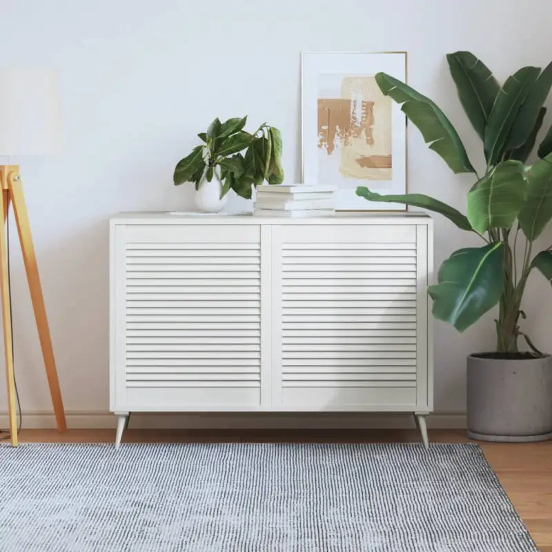 Houten kastdeuren van massief grenenhout met lamellen voor luchtcirculatie - Wit / 69 x 59.4 cm / 2 - Kastdeuren