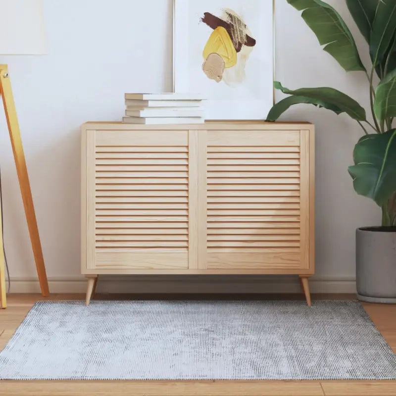 Houten kastdeuren van massief grenenhout met lamellen voor luchtcirculatie - Naturel / 61.5 x 49.4 cm / 2 - Kastdeuren