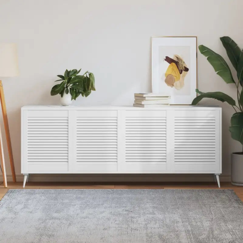 Houten kastdeuren van massief grenenhout met lamellen voor luchtcirculatie - Wit / 61.5 x 49.4 cm / 4 - Kastdeuren