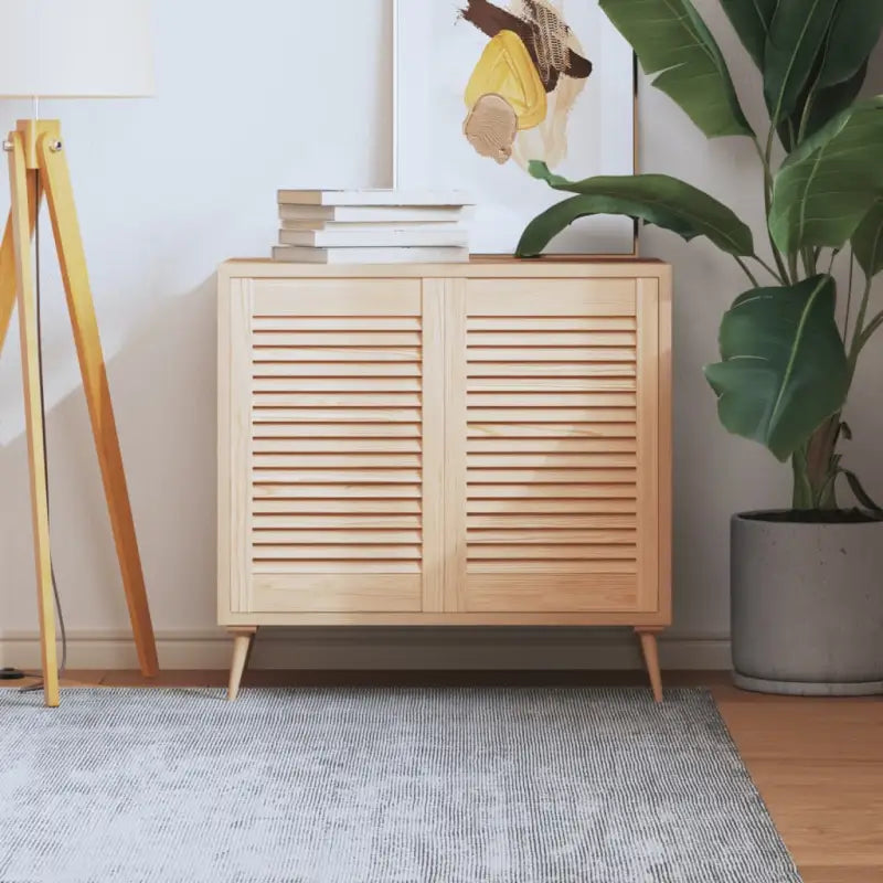 Houten kastdeuren van massief grenenhout met lamellen voor luchtcirculatie - Naturel / 61.5 x 39.4 cm / 2 - Kastdeuren