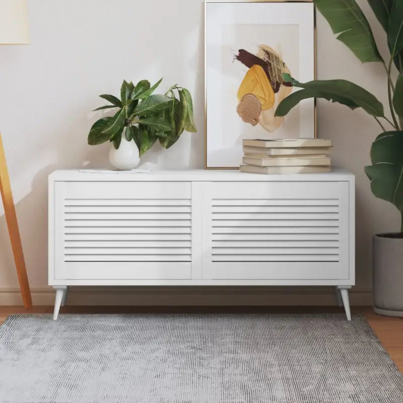 Houten kastdeuren van massief grenenhout met lamellen voor luchtcirculatie - Wit / 39.5 x 59.4 cm / 2 - Kastdeuren