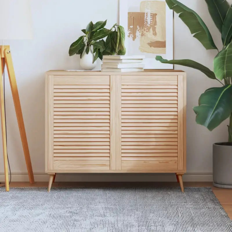 Houten kastdeuren van massief grenenhout met lamellen voor luchtcirculatie - Naturel / 69 x 49.4 cm / 2 - Kastdeuren