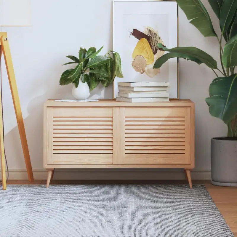 Houten kastdeuren van massief grenenhout met lamellen voor luchtcirculatie - Naturel / 39.5 x 49.4 cm / 2 - Kastdeuren