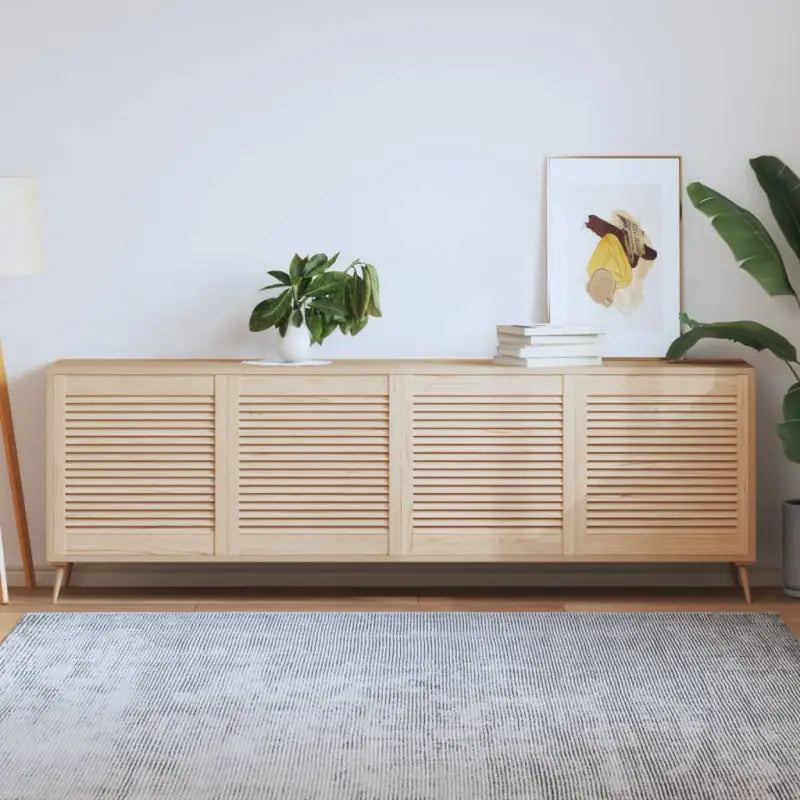 Houten kastdeuren van massief grenenhout met lamellen voor luchtcirculatie - Naturel / 61.5 x 59.4 cm / 4 - Kastdeuren