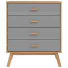 Houten ladekast met massief grenenhout en houten poten - Commodes & ladekasten