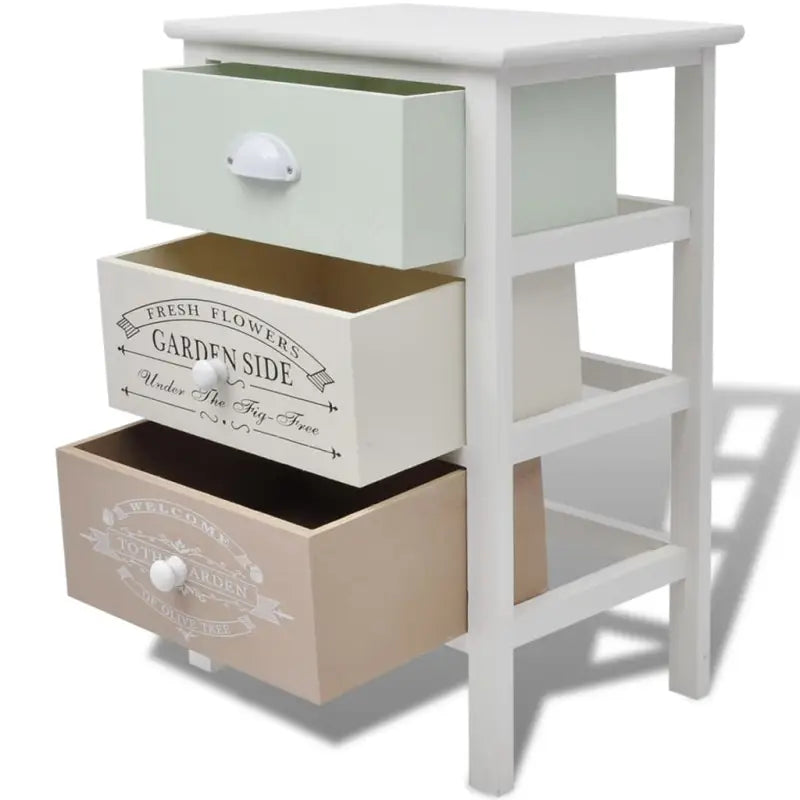 Houten landelijke opbergkast met drie lades - Opbergkasten & lockerkasten