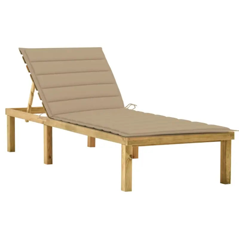 Houten loungebed met kussen voor buiten met rustieke charme - Beige / 1 - Ligstoelen
