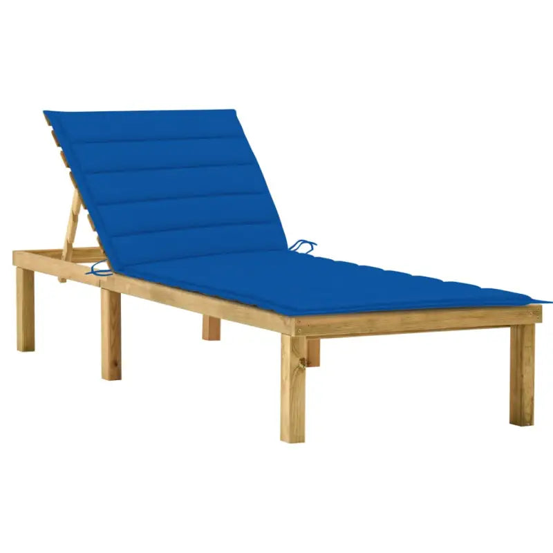 Houten loungebed met kussen voor buiten met rustieke charme - koningsblauw / 1 - Ligstoelen