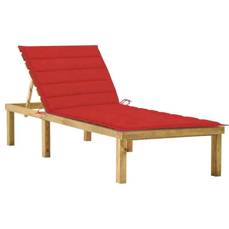 Houten loungebed met kussen voor buiten met rustieke charme - Ligstoelen