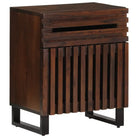 Houten nachtkastje van massief mangohout voor een stoer interieur - Bruin / 1 / massief mangohout - Nachtkastjes