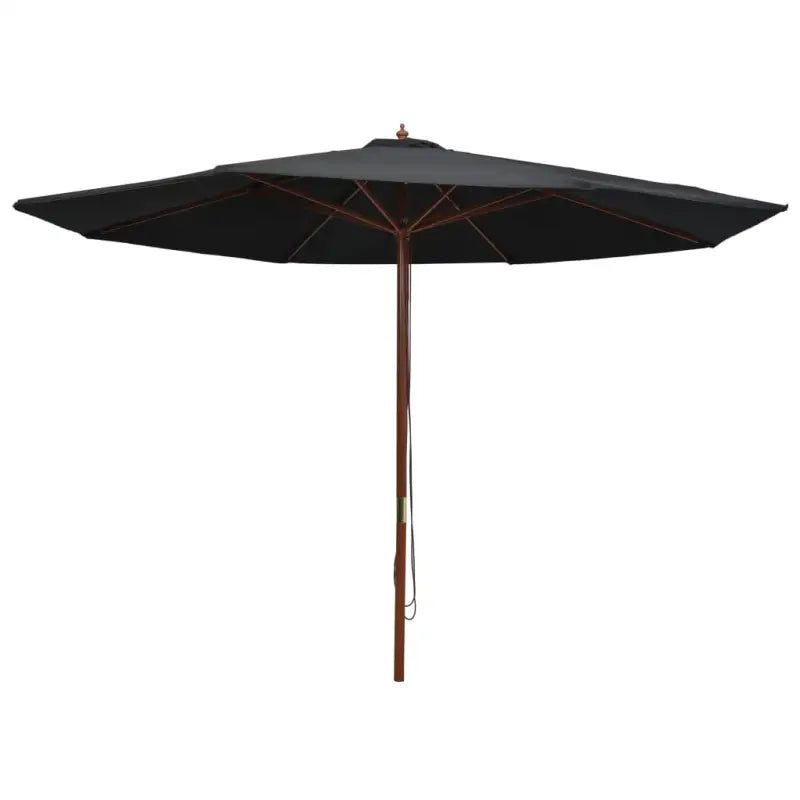 Houten paal parasol voor schaduw en UV-bescherming - Zwart / 1 - Parasols en zonneschermen