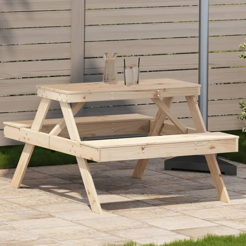 Houten picknicktafel van massief douglashout voor buitengebruik - Natuurlijk grenenhout / 1 - Tuintafels