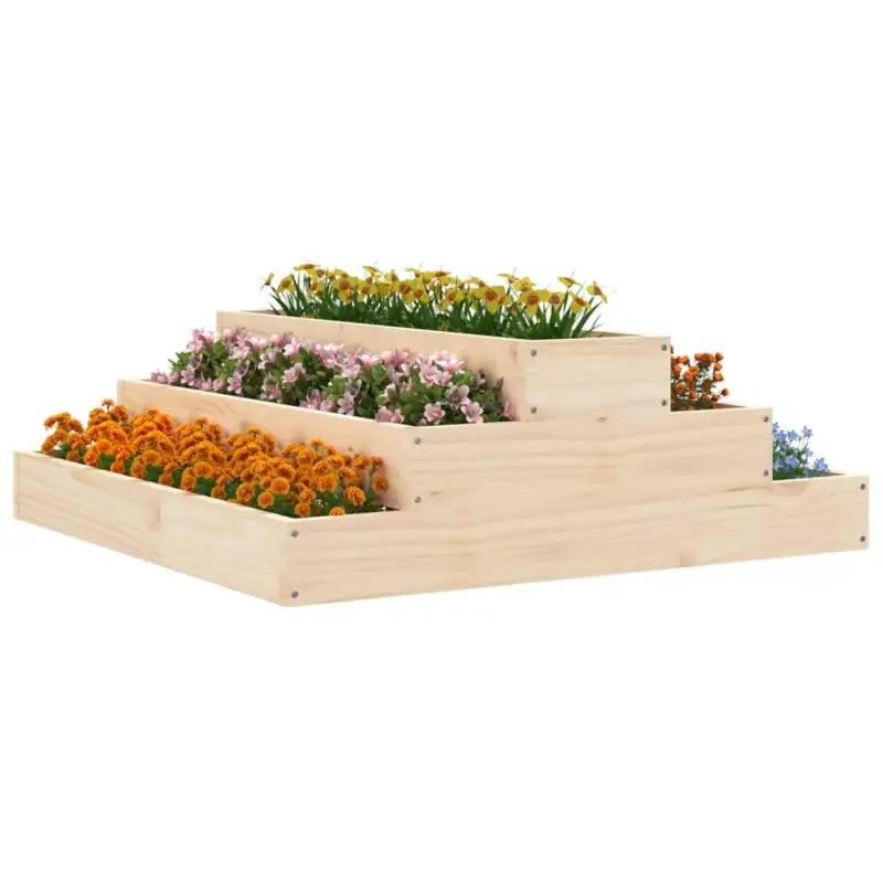 Houten plantenbak met trapsgewijs ontwerp van massief grenenhout - Bloempotten & plantenbakken