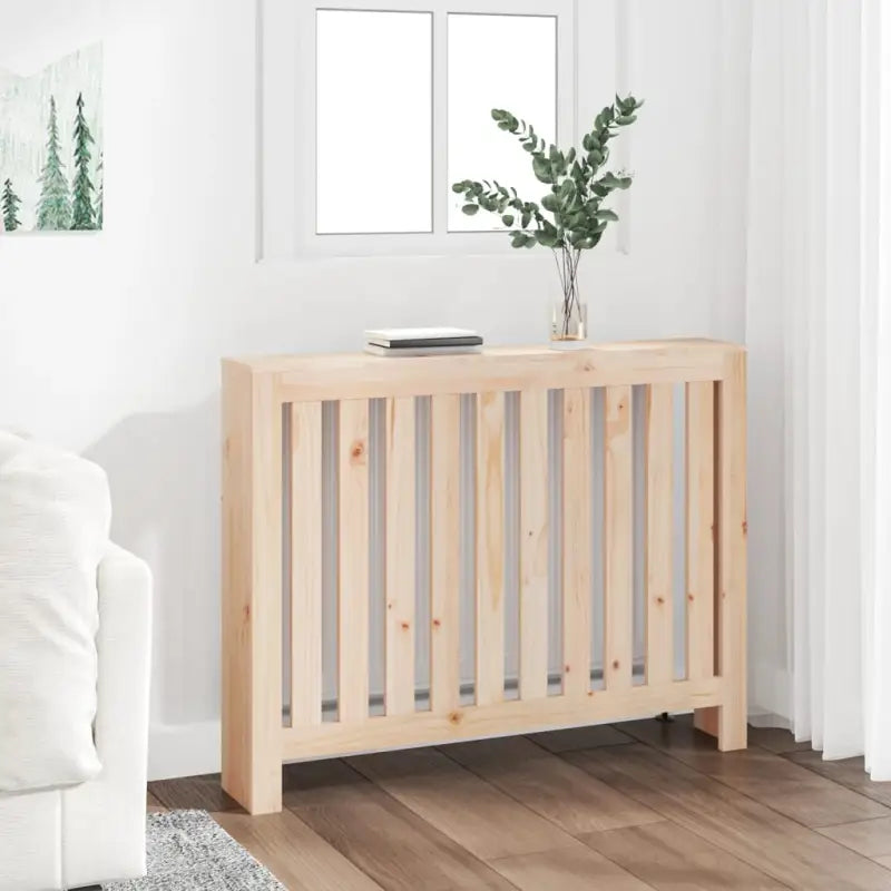 Houten radiatorombouw van massief grenenhout voor extra stijl en functionaliteit - Naturel / 108.5 x 19 x 84 cm / 1