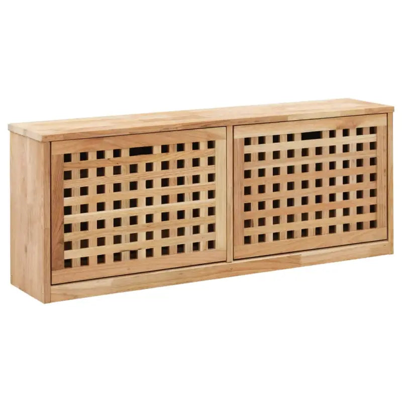 Houten schoenenkast van massief walnotenhout met wandbevestiging en ventilatie - 1 / 38 cm / 94 cm - Schoenenrekken