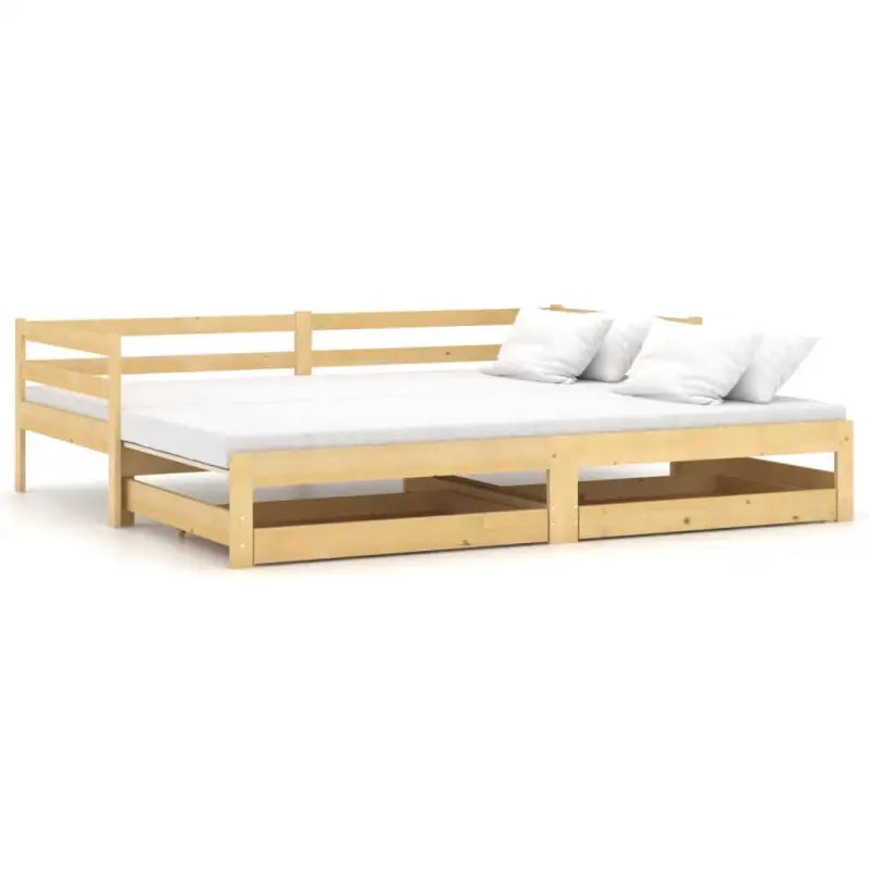 Houten slaapbank van massief grenenhout met comfortabele afmetingen - Bruin - Bedden & bedframes