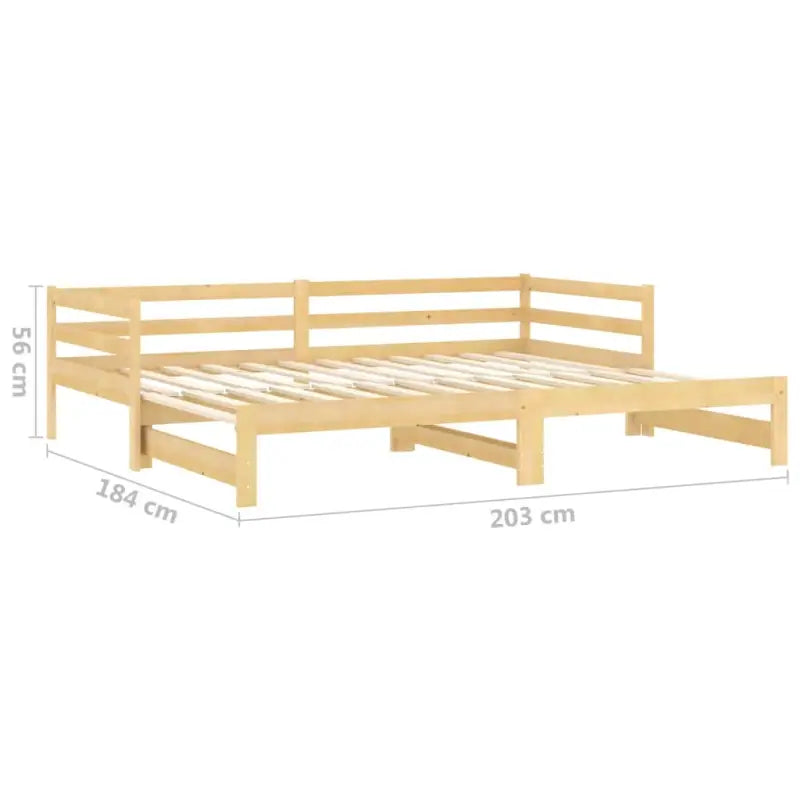 Houten slaapbank van massief grenenhout met comfortabele afmetingen - Bruin - Bedden & bedframes