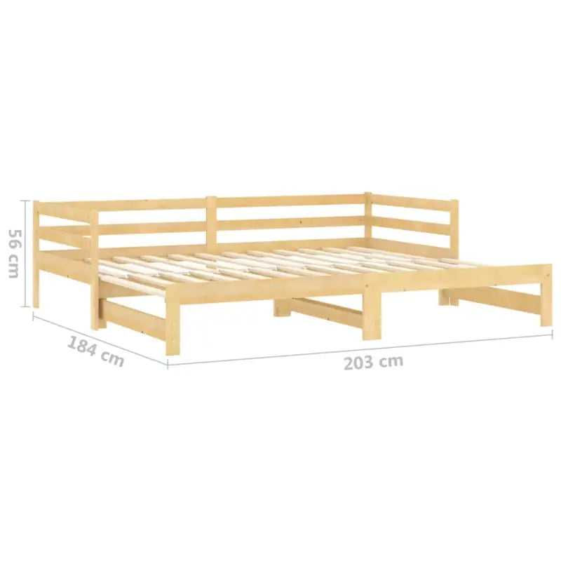Houten slaapbank van massief grenenhout met praktische afmetingen - Bedden & bedframes