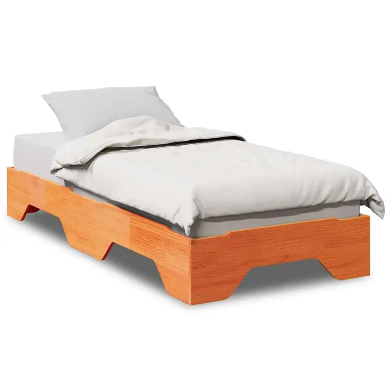 Houten stapelbaar bedframe van massief grenenhout voor twee bedden - Wasbruin / 80 x 200 cm - Bedden & bedframes