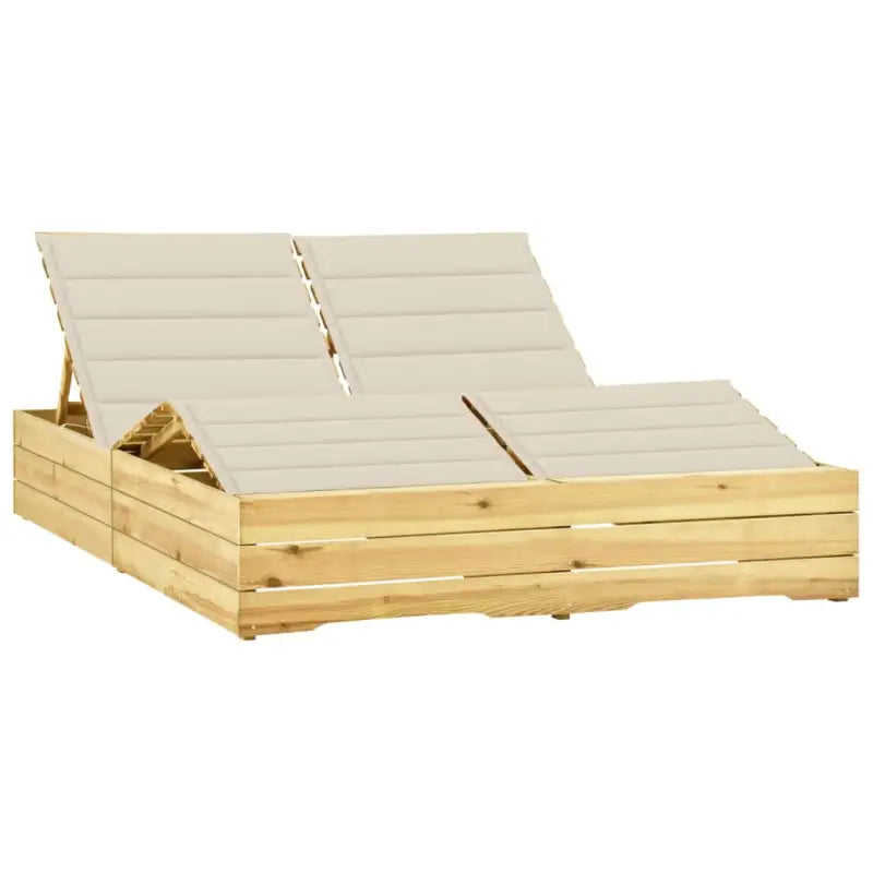 Houten tuinbed met kussens voor rustieke buitenstijl - Ligstoelen