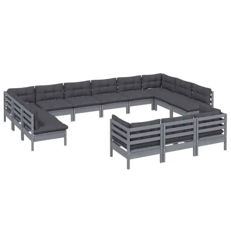 Houten tuinmeubelset van massief grenenhout met comfortabele rug- en zijkussens - Tuinsets