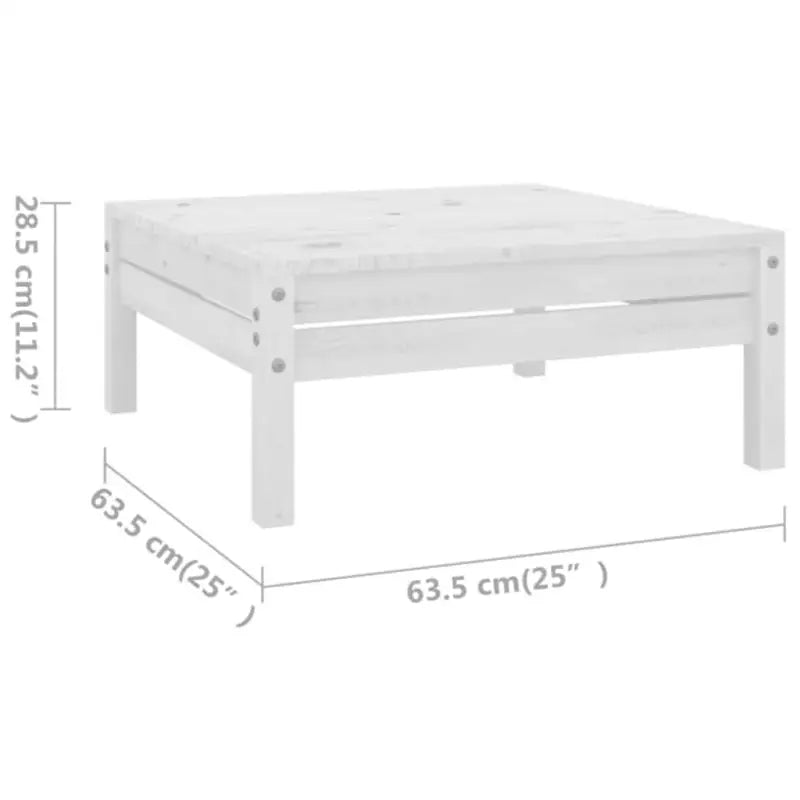 Houten tuinset van massief grenenhout met tafel en voetenbank - Tuinsets
