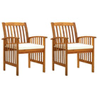 Houten tuinstoelen van massief acaciahout voor buiten plezier - Crème / 2 - Tuinstoelen