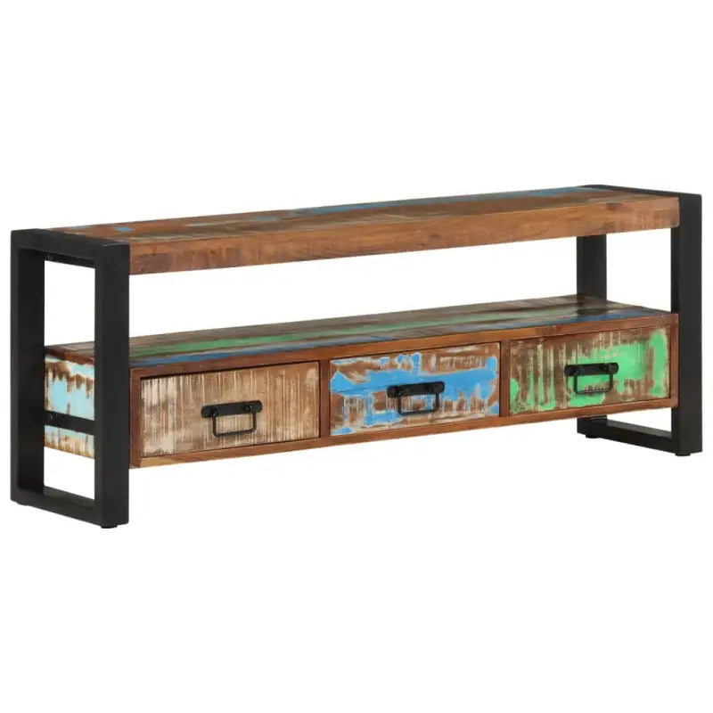 Houten tv-meubel in antieke stijl van massief acaciahout - 1 / 120 cm / massief gerecycled hout - Tv-meubels