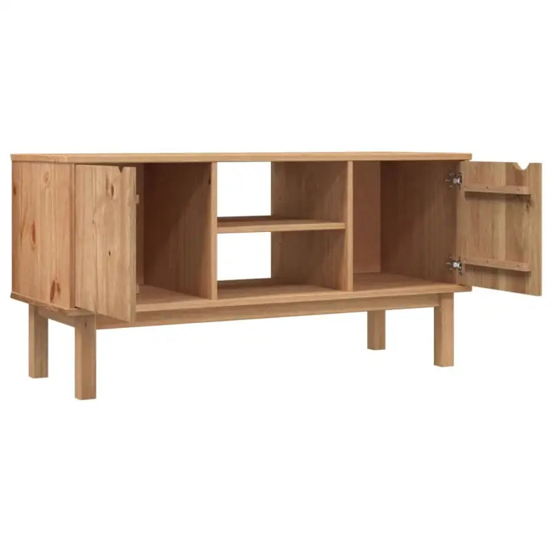 Houten TV-meubel in Scandinavisch design van massief grenenhout - Bruin / 1 - Tv-meubels