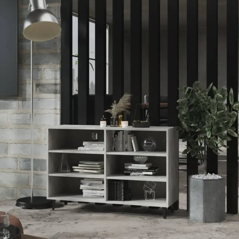 Industriële dressoir van bewerkt hout met metalen poten - Betongrijs / 1 - Dressoirs & buffetkasten