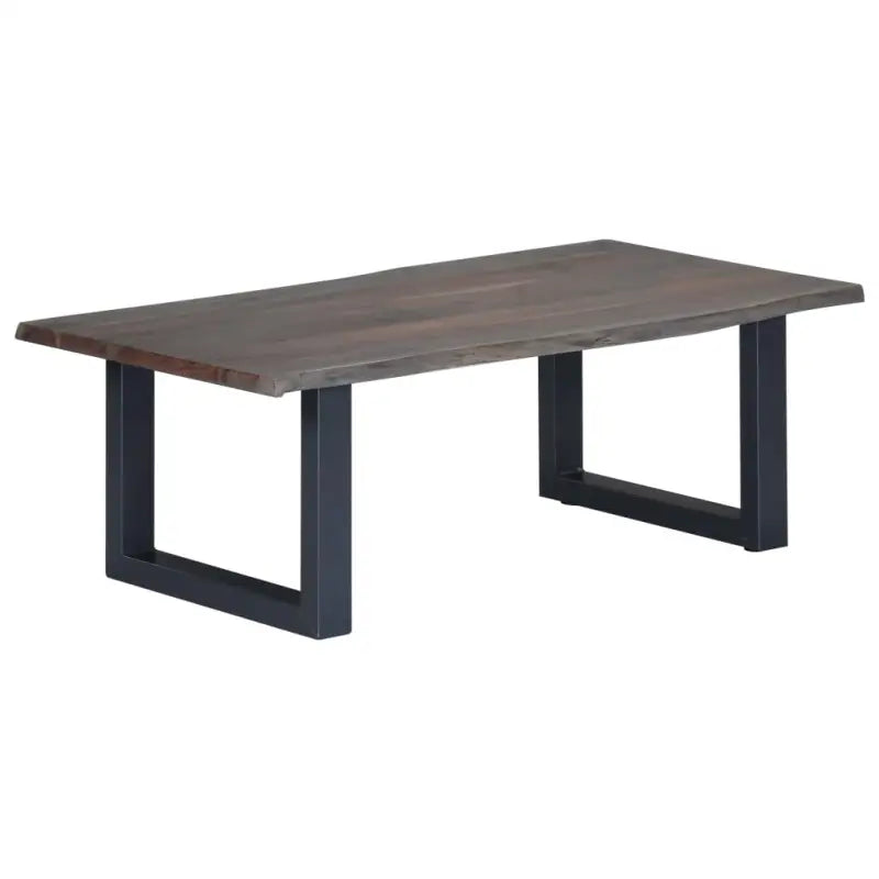 Industriële stijl salontafel van massief acaciahout met natuurlijke vorm - Grijs / 1 / 115 cm - Salontafels