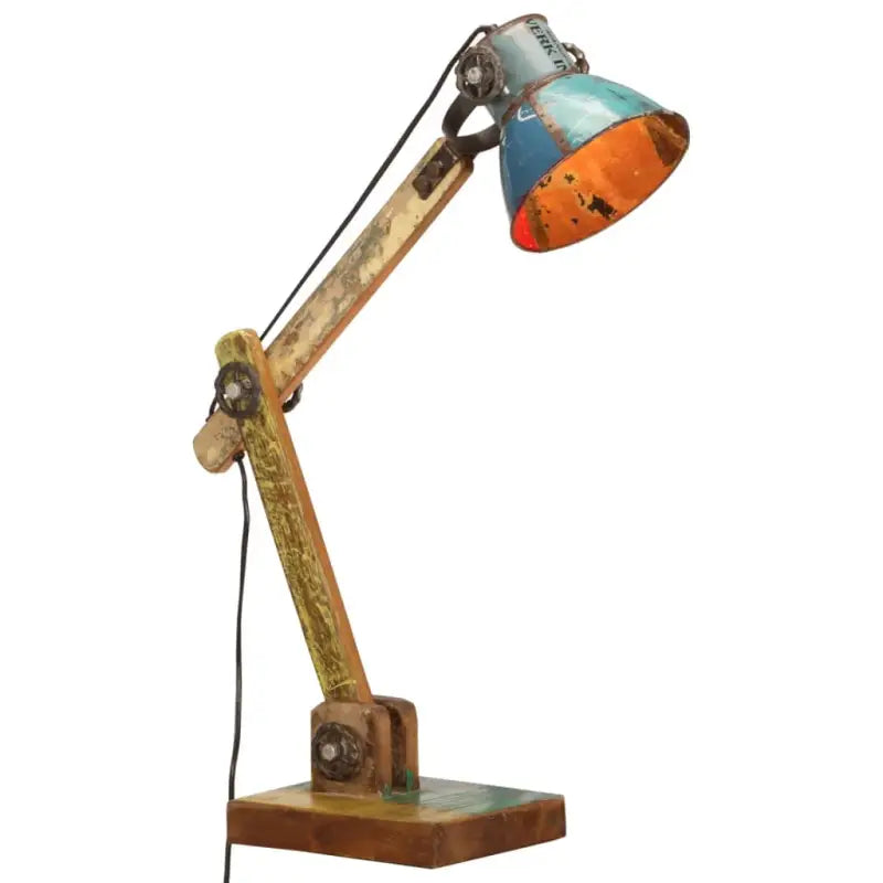 Industriële tafellamp met mangohouten arm en zwarte afwerking - Multikleur / 1 - Lampen