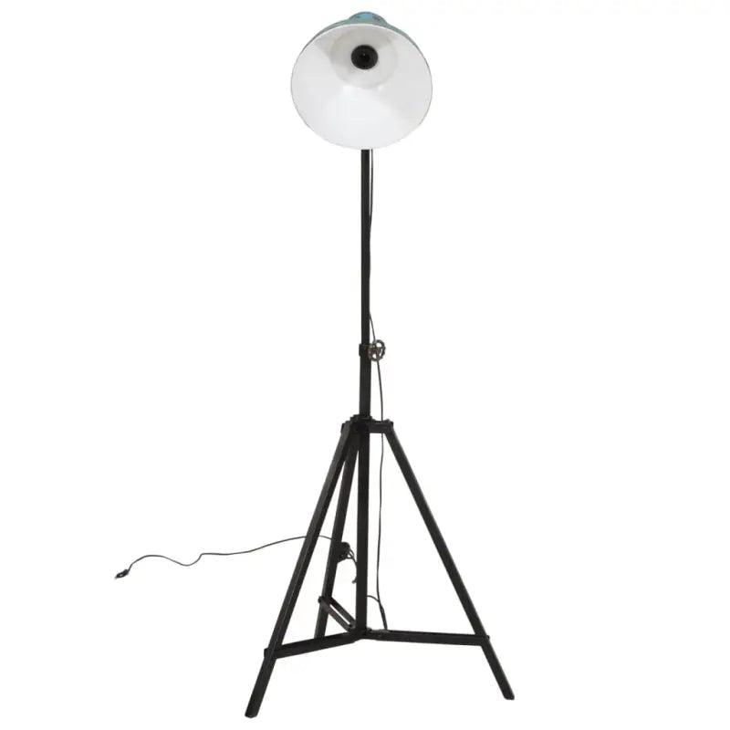 Industriële vloerlamp met verweerd blauw E27 fitting - Lampen
