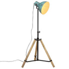 Industriële vloerlamp van massief mangohout met E27 fitting - Blauw / 1 - Lampen