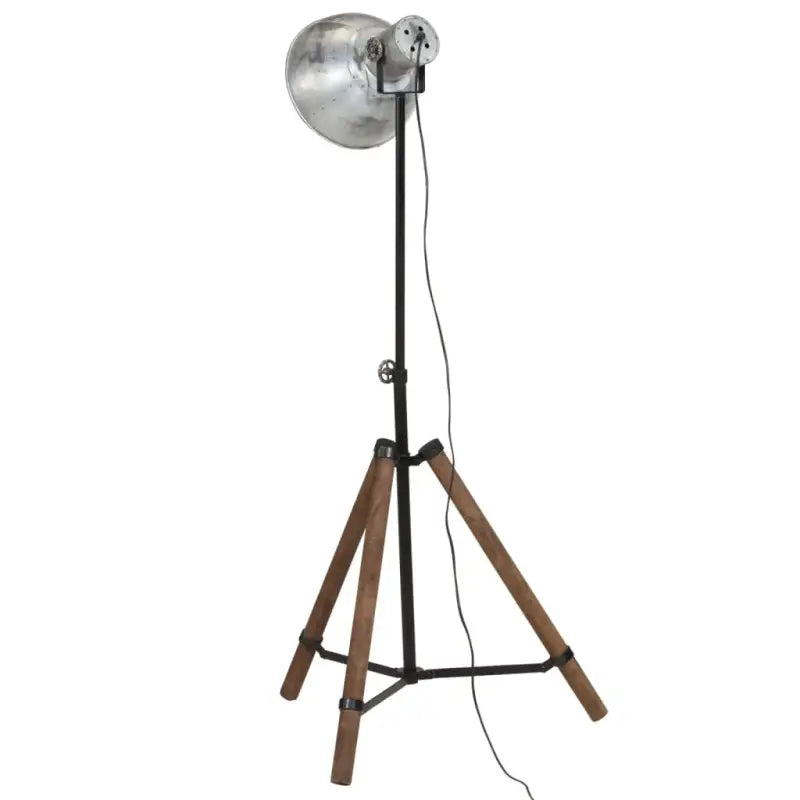 Industriële vloerlamp van massief mangohout met E27 fitting - Lampen