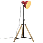 Industriële vloerlamp van massief mangohout met E27 fitting - Rood / 1 - Lampen