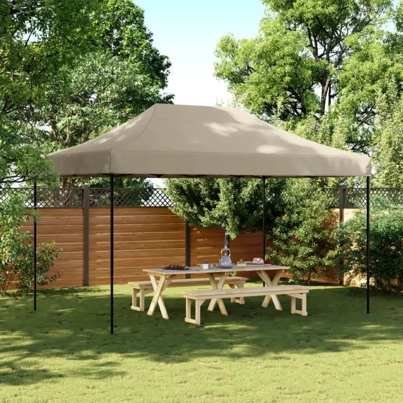 Inklapbare partytent met gepoedercoat staal voor buitenactiviteiten - Taupe / 1 / Zonder zijwand - Partytenten &