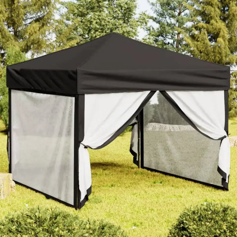 Inklapbare partytent van 210d Oxford stof met zilverkleurige coating - Zwart / 3 x 3 m / 1 - Partytenten & prieëlen
