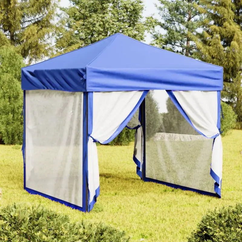 Inklapbare partytent van 210d Oxford stof met zilverkleurige coating - Blauw / 2 x 2 m / 1 - Partytenten & prieëlen