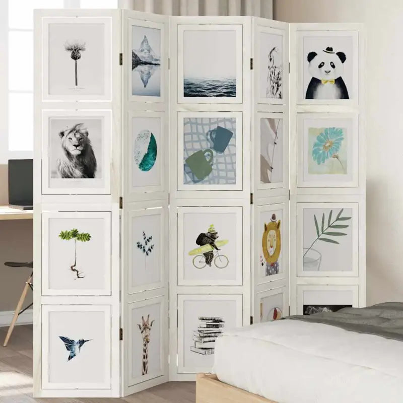 Kamerscherm van massief paulowniahout voor gebruik binnenshuis - 40 x 180 cm / 5 - Kamerschermen