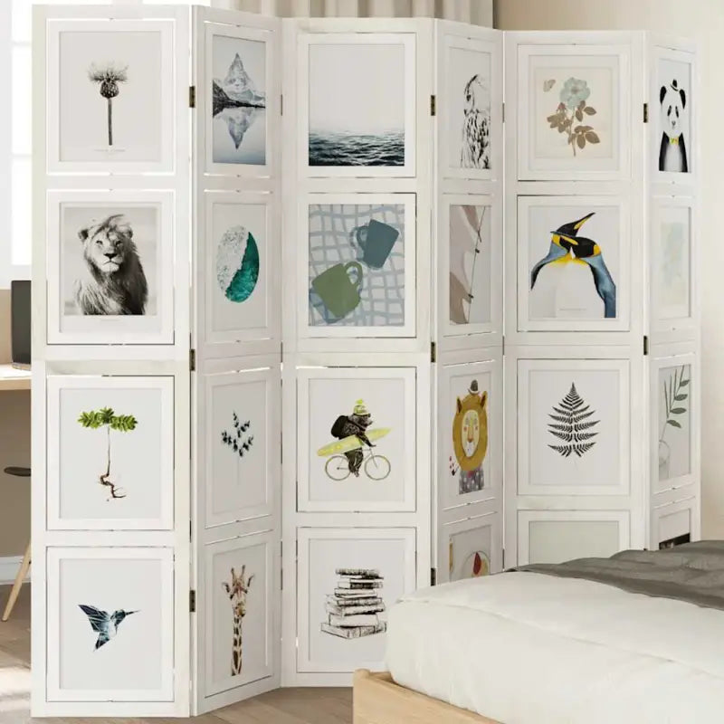 Kamerscherm van massief paulowniahout voor gebruik binnenshuis - 40 x 180 cm / 6 - Kamerschermen