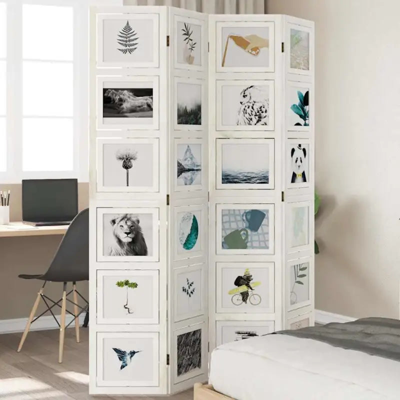 Kamerscherm van massief paulowniahout voor gebruik binnenshuis - 40 x 200 cm / 4 - Kamerschermen