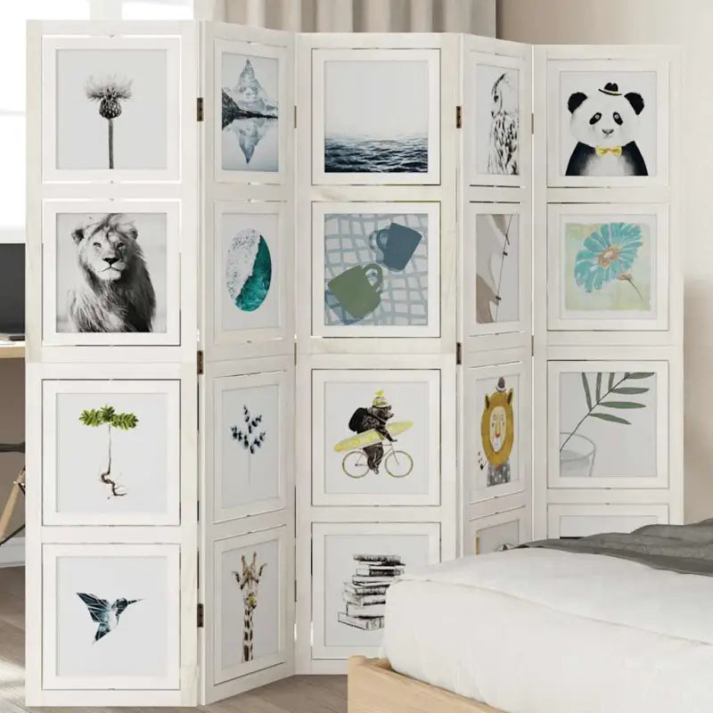 Kamerscherm van massief paulowniahout voor gebruik binnenshuis - 40 x 160 cm / 5 - Kamerschermen