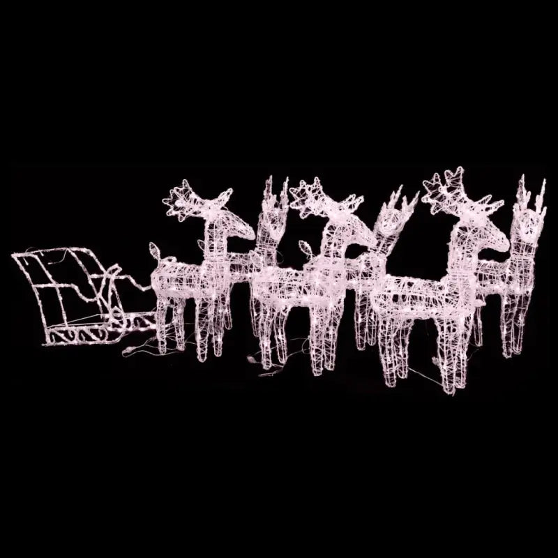 Kerstverlichting met twee rendieren en slee voor warme feestverlichting - Warmwit / 43 x 11 x 55 cm (6 pcs) / 1