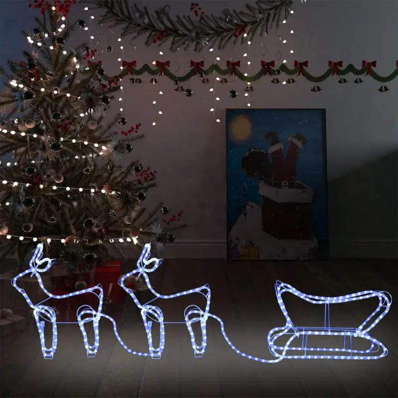 Kerstverlichting Waterdicht IP44 voor een feestelijk huis - Koudwit / 1 / Twee rendieren met een slee - Kerstverlichting