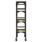 Keukentrolley van bewerkt hout met vintage uitstraling en veel opbergruimte - Keukentrolleys