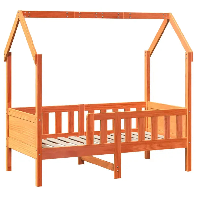 Kinderbed met huisje in massief grenenhout en open dakstructuur - Bedden & bedframes