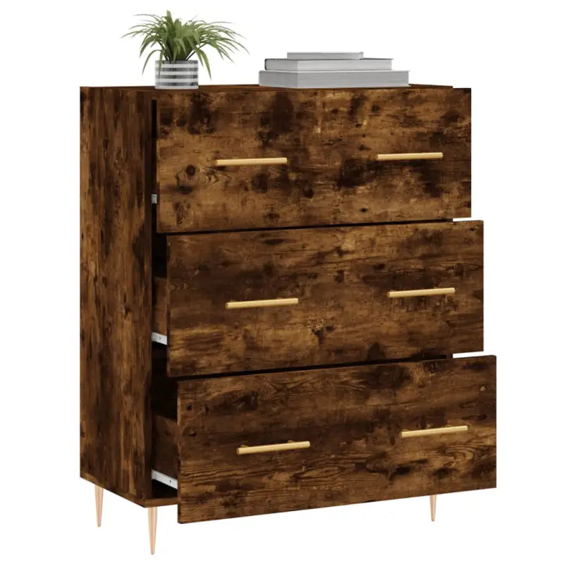 Klassiek dressoir met bewerkt hout en metalen pootjes - Dressoirs & buffetkasten